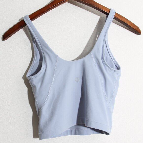 Lululemon Align Tank Top Crop Nulu Built-in-Bra Blue Linen Size 2 - Picture 9 of 13